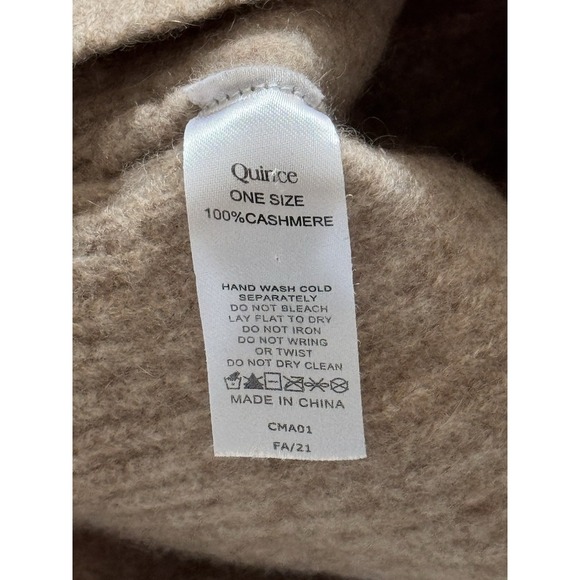 Quince Women's One Size Beige Cashmere Beanie - Picture 3 of 4